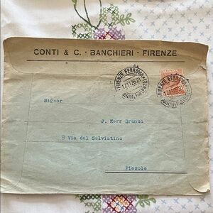 Excellent Ephemera: 1926 Italian Banking Letter & Cover - Pre-WWII Finance